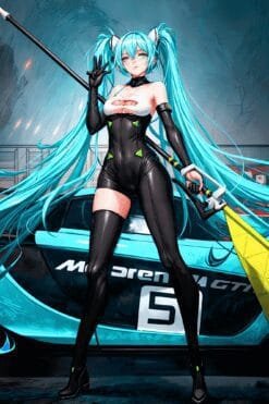 Hatsune Miku McLaren GTR | Metal Poster