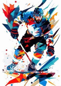 Hockey Player Metal Poster