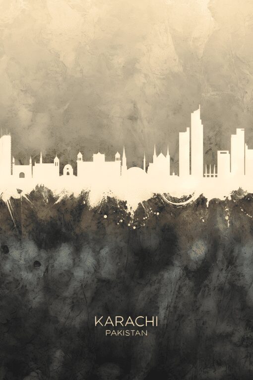 Karachi City Skyline | Metal Poster