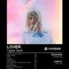 Taylor Swift (Lover Album Cover)-Black Metal Poster