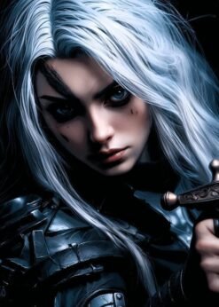 Lady Knight In Black Armour | Metal Poster