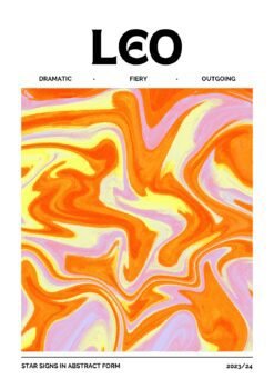 Leo Star Sign Abstract Metal Poster