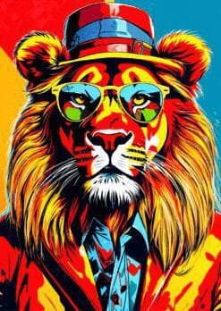 Lion Portrait Metal Poster