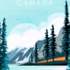 Maligne Lake Canada Metal Poster