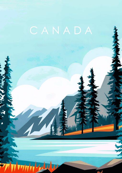 Maligne Lake Canada Metal Poster