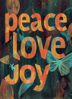 Peace Love Joy Quote Metal Poster