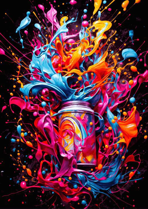 Aerosol Paint Splash Metal Poster