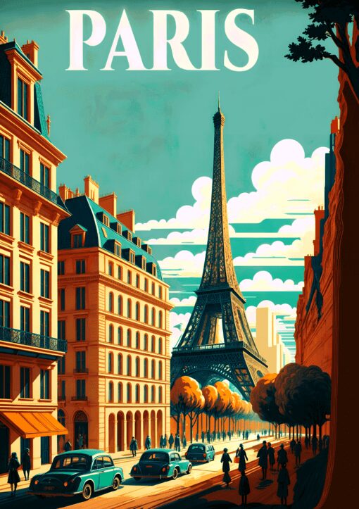 Paris Vintage Metal Poster