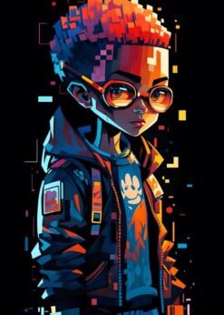 Pixel Art Rapper | Metal Poster