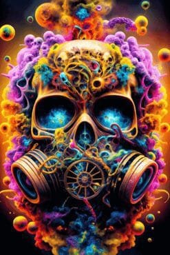 Psychedelic Skull | Metal Poster