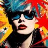 Punk Female Looking At A Camera | Metal Poster