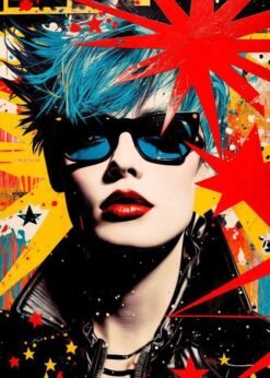 Punk Female Looking At A Camera | Metal Poster