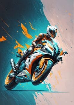 Racing Motorbike Metal Poster