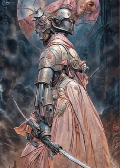 Robot Warrior Futuristic Metal Poster