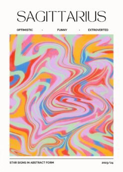 Sagittarius Star Sign Abstract Metal Poster
