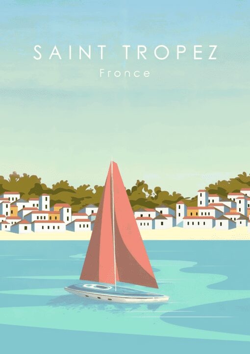 Saint Tropez France Metal Poster