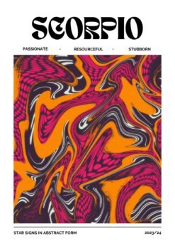 Scorpio Star Sign Abstract Metal Poster