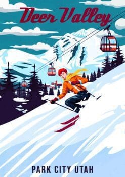 Ski Deer Valley USA Metal Poster