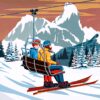 Ski Val Gardena Resort Italy Metal Poster