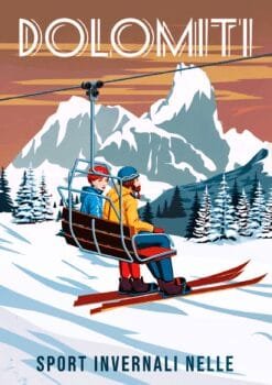 Ski Val Gardena Resort Italy Metal Poster