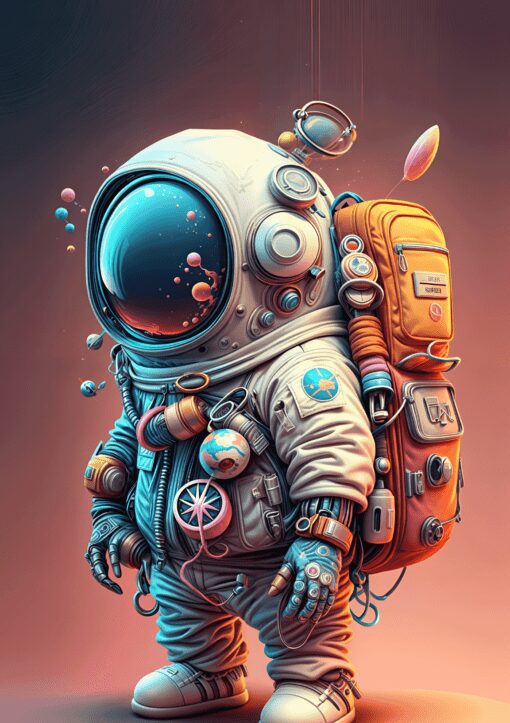 Space Suit Metal Poster