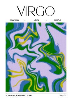 Virgo Star Sign Abstract Metal Poster