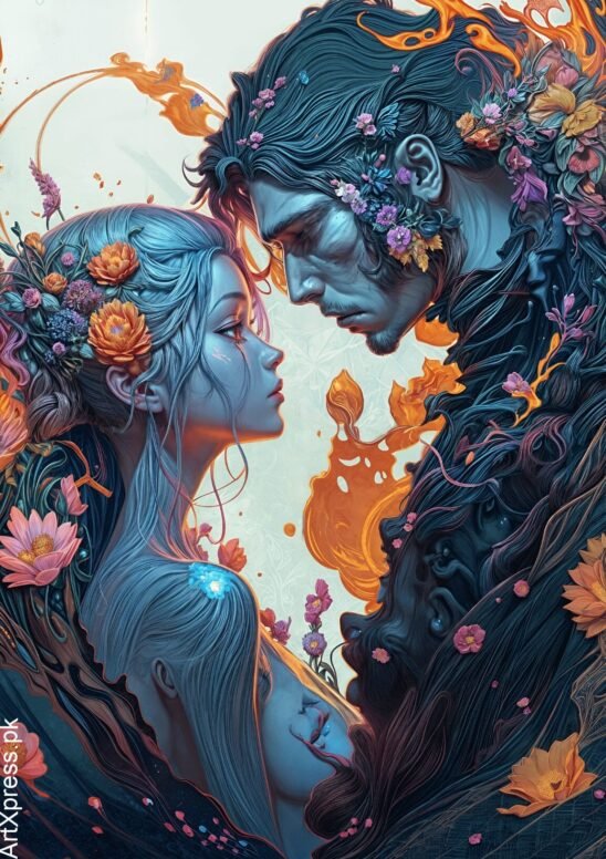 Anime Style Lovers Metal Poster