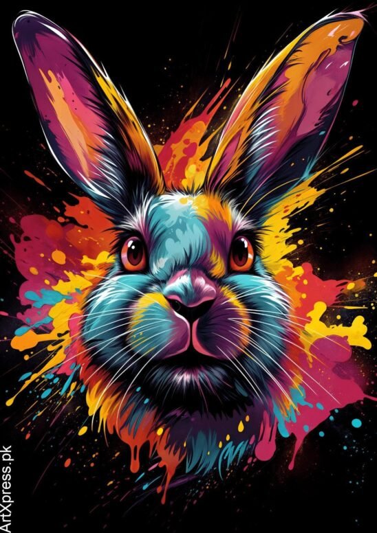 Funny Rabbit Metal Poster