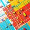 Geometric Shapes And Net | Metal Poster
