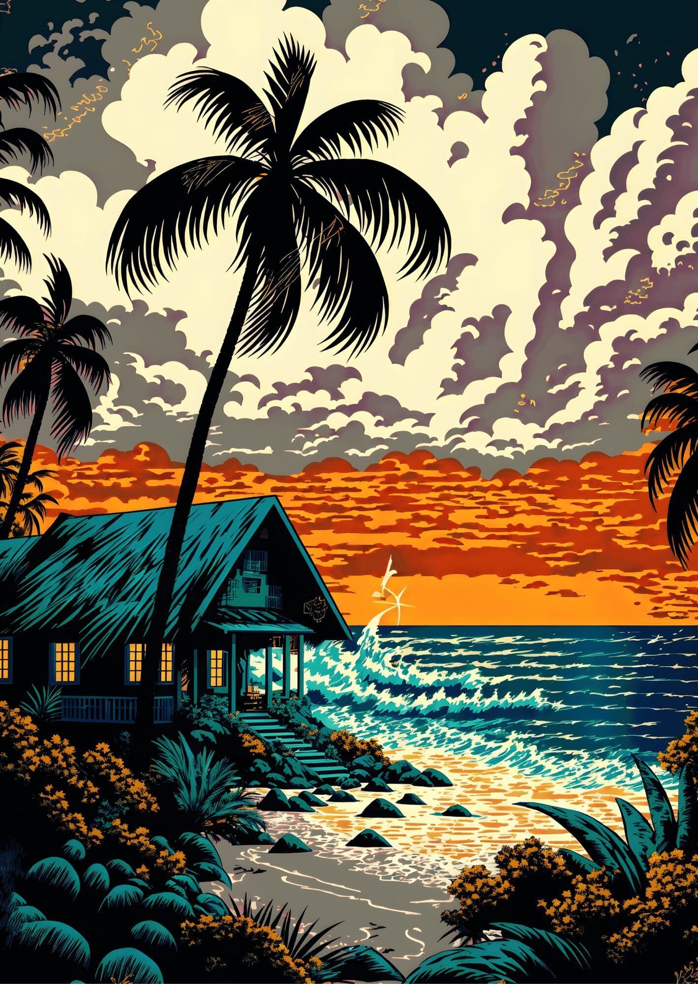 Island Scenery Metal Poster