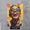 Joyful Black Woman Metal Poster