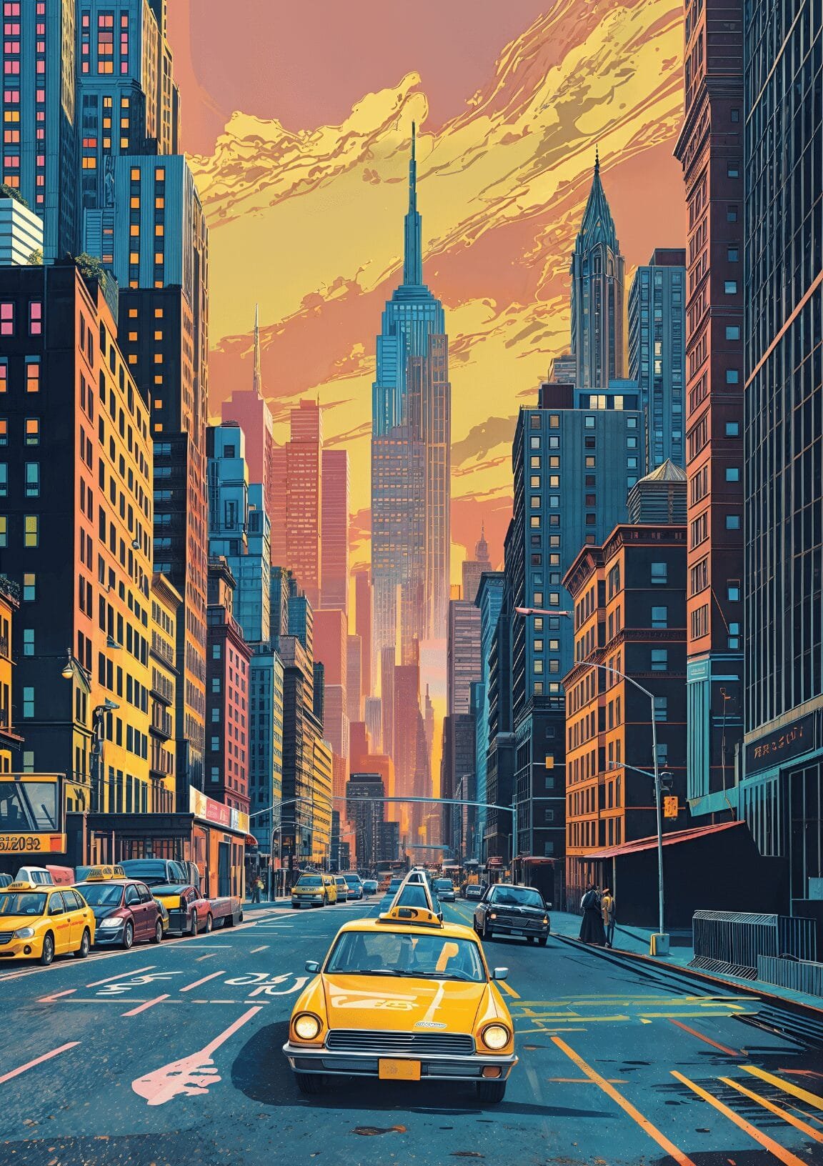 NewYork City Retro Style Metal Poster