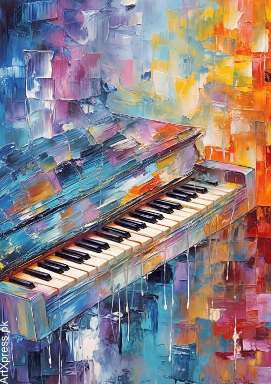 Piano Abstract Metal Poster