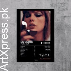 Taylor Swift (Midnights Album Cover)-Black Metal Poster