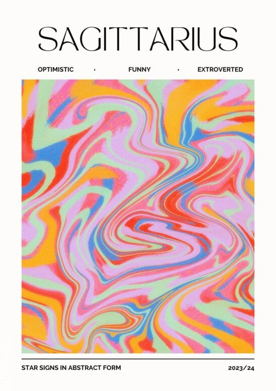 Sagittarius Star Sign Abstract Metal Poster