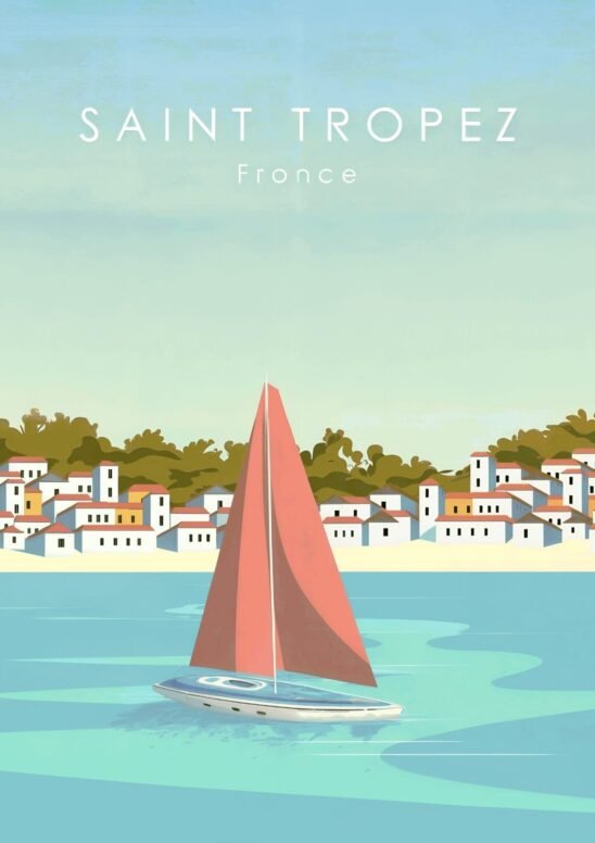 Saint Tropez France Metal Poster