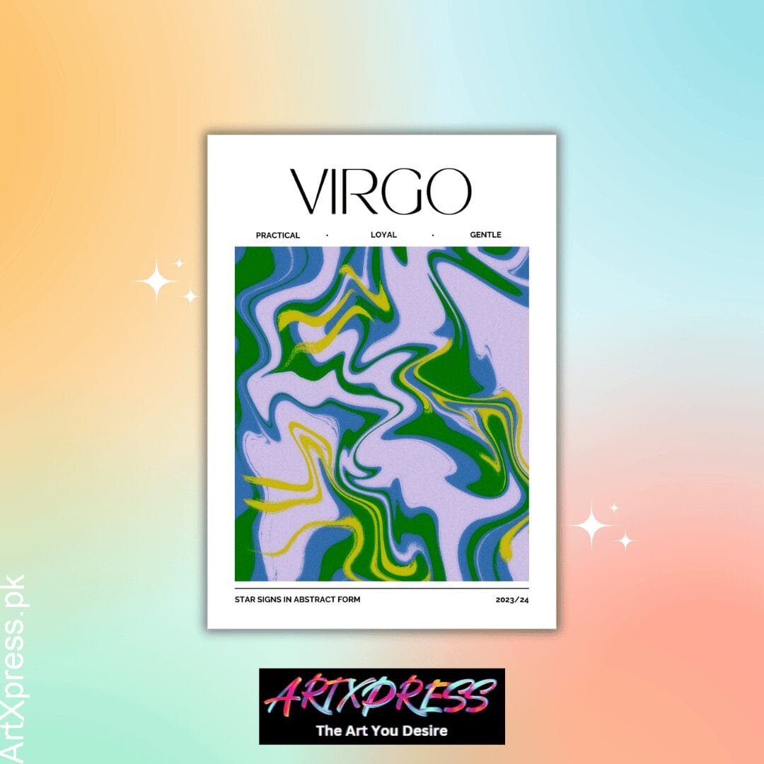 Virgo Star Sign Abstract Metal Poster