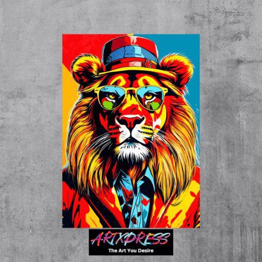 Lion Portrait Metal Poster