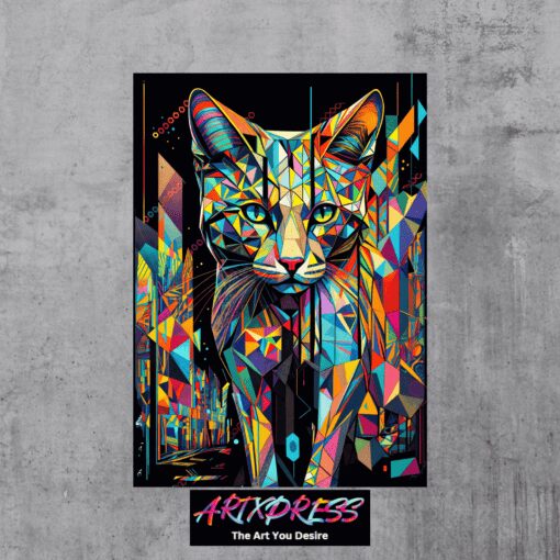 Cat Portrait Metal Poster