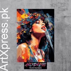 Girl Singing Metal Poster