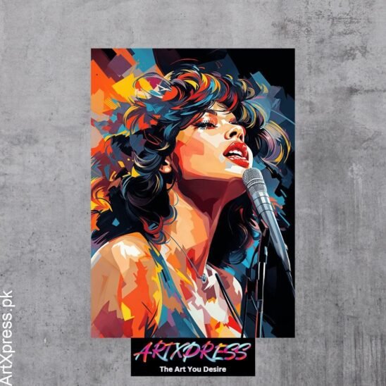 Girl Singing Metal Poster