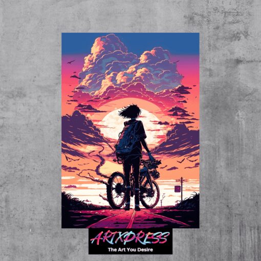 Girl In Love Looking At The Horizon Metal Poster