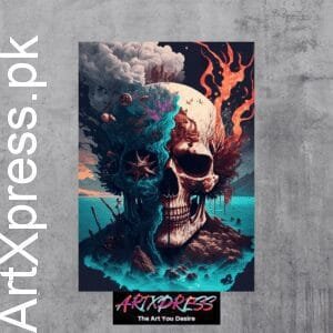 Skull World Metal Poster