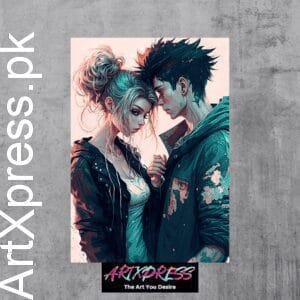 Anime Couple Metal Poster