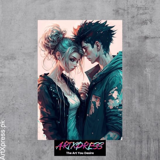 Anime Couple Metal Poster