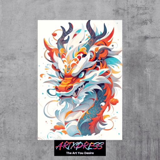 Colorful Dragon Metal Poster