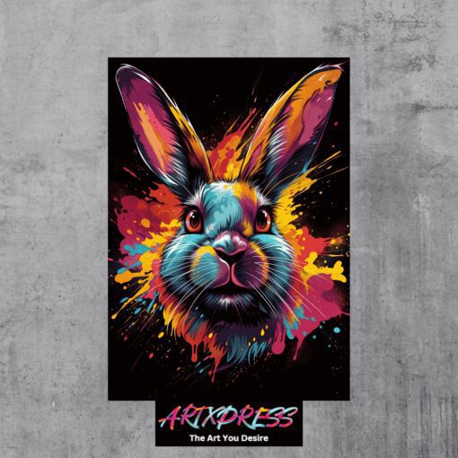 Funny Rabbit Metal Poster