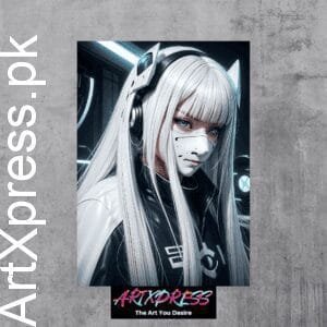 Fururistic Girl Metal Poster