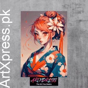 Kimono Girl Metal Poster