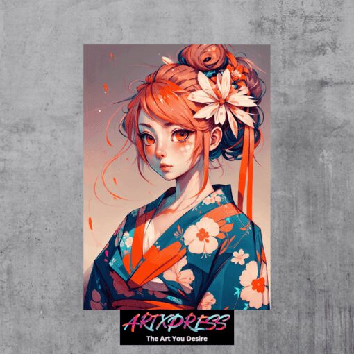 Kimono Girl Metal Poster